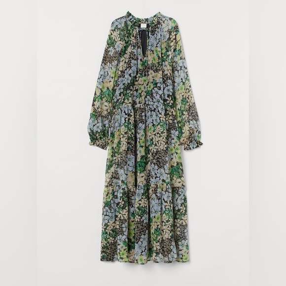 H&M Dresses & Skirts - H&M Floral Maxi Dress in Green, Light Blue, Black, Cream